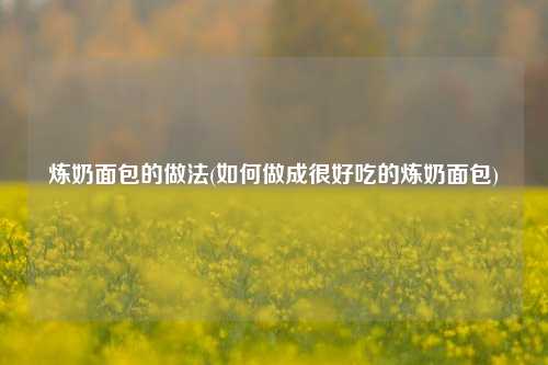 炼奶面包的做法(如何做成很好吃的炼奶面包)