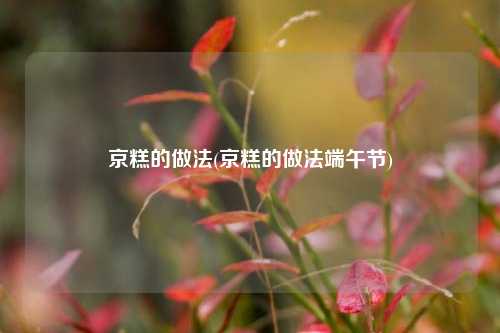 京糕的做法(京糕的做法端午节)