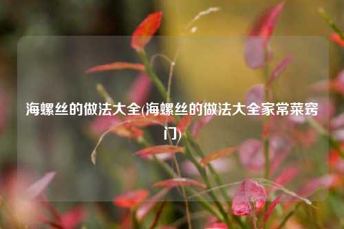 海螺丝的做法大全(海螺丝的做法大全家常菜窍门)
