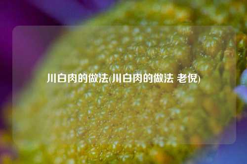 川白肉的做法(川白肉的做法 老倪)